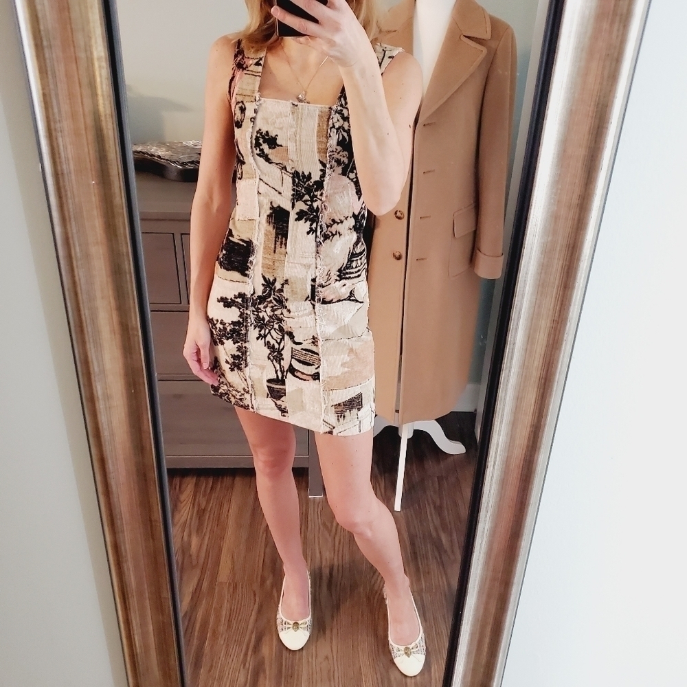 Urban Outfitters Uncut Corduroy Mini Dress Square Neck